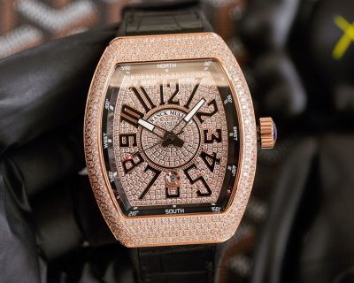 Franck Muller V45 SC DT Vanguard Series 54*42*15mm 2824 Movement Rose Gold Watch